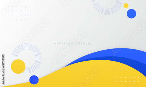 Modern abstract white background with blue and yellow gradietns color photo