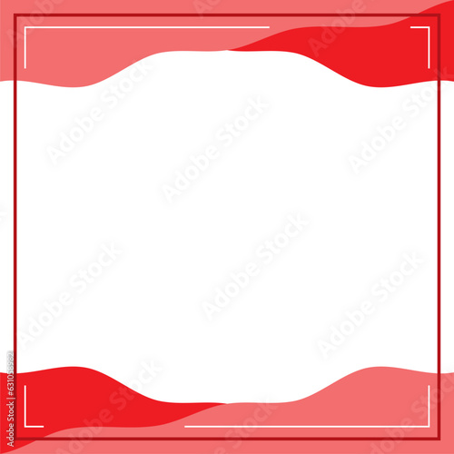 Red and white background color with stripe line and wavy shapes. Suitable for social media post and web internet ads.