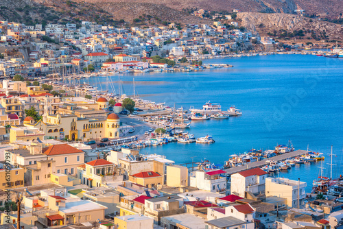 Scenic Pothia the capital of Kalymnos island, Dodecanese, Greece © gatsi