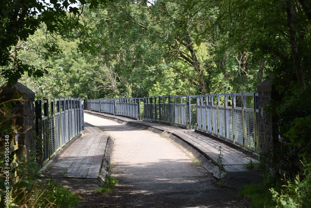 the bridge that goes over the river Torridge on the tarka trail cycle route near Torrington station the bridge that goes over the river Torridge on the tarka trail cycle route near Torrington station
