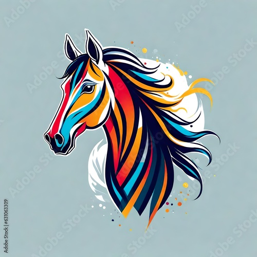 A logo for a business or sports team featuring a HORSE   that is suitable for a t-shirt graphic.