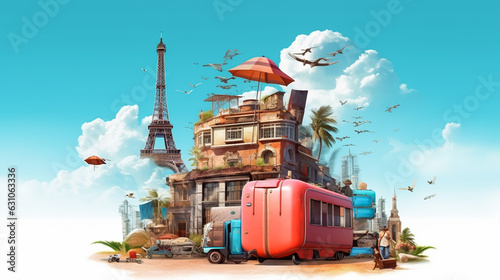 Tourist on vacation in Paris, France. Travel and tourism concept