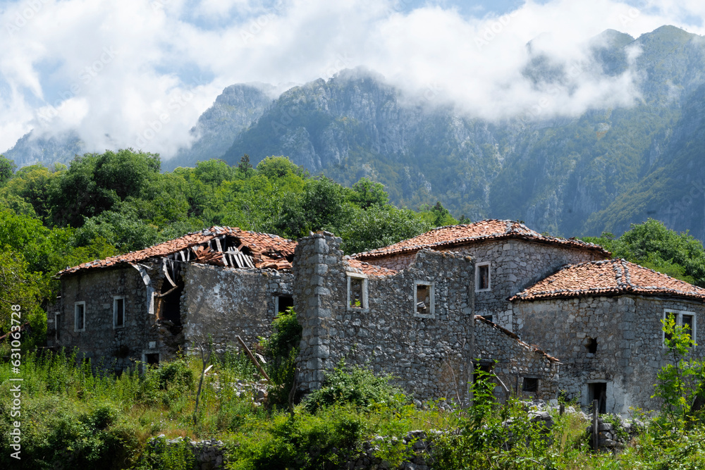 Ancient abandoned house complex, stony aged architecture Ancient abandoned house complex, stony aged architecture