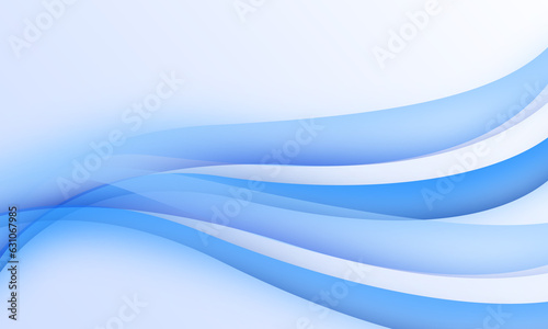 blue lines wave curves soft gradient with white color abstract background