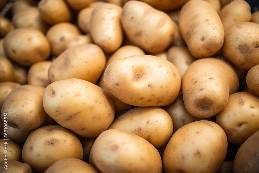 Pile of raw potatoes Pile of raw potatoes