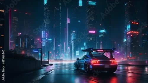 traffic at night - traffic in the city - futuristic city- Cute Wallpaper photo