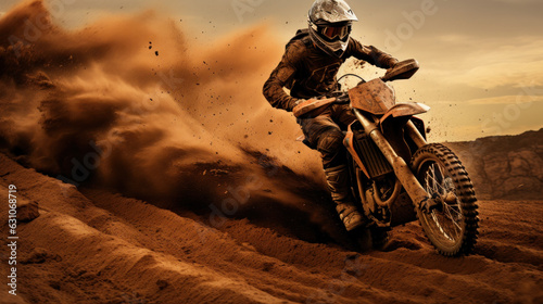 Motocross rider in action. Motocross sport. photo