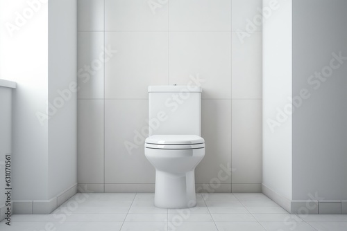 White minimalist toilet room. Generate Ai photo