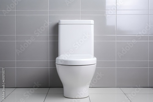 White minimalist toilet ceramic. Generate Ai