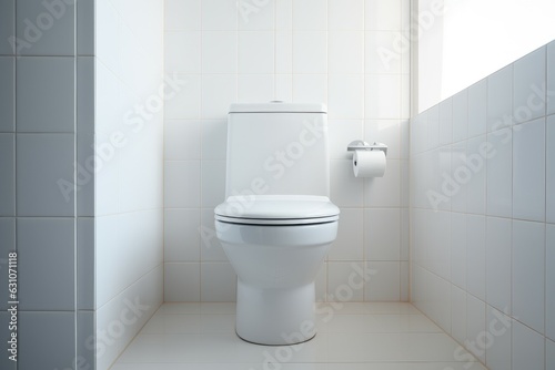 White minimalist toilet faucet. Generate Ai