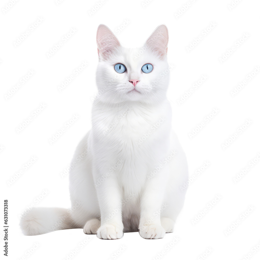 cat looking isolated on white