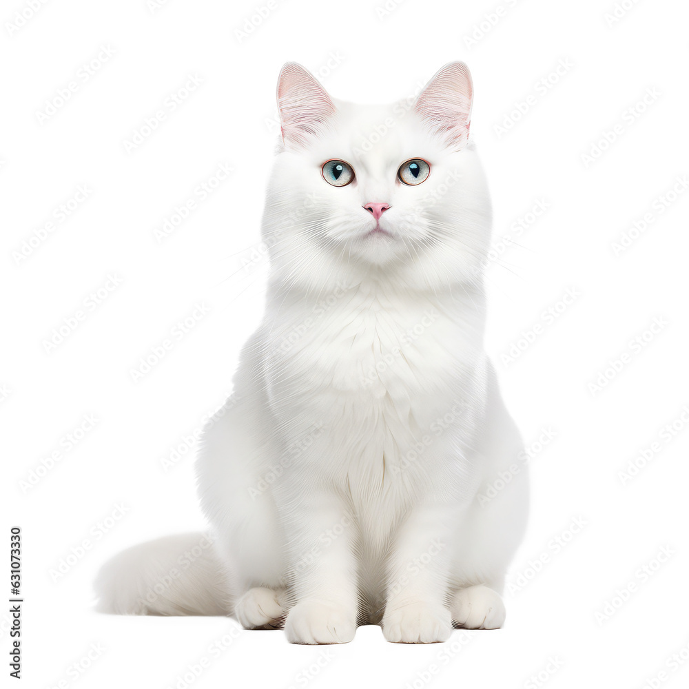 cat looking isolated on white