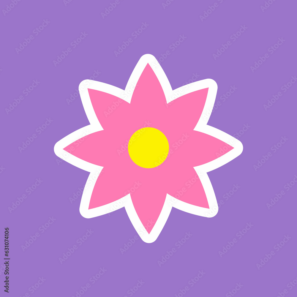 modern playful Y2K flower. Hippie trendy flower card modern playful Y2K flower. Hippie trendy flower card