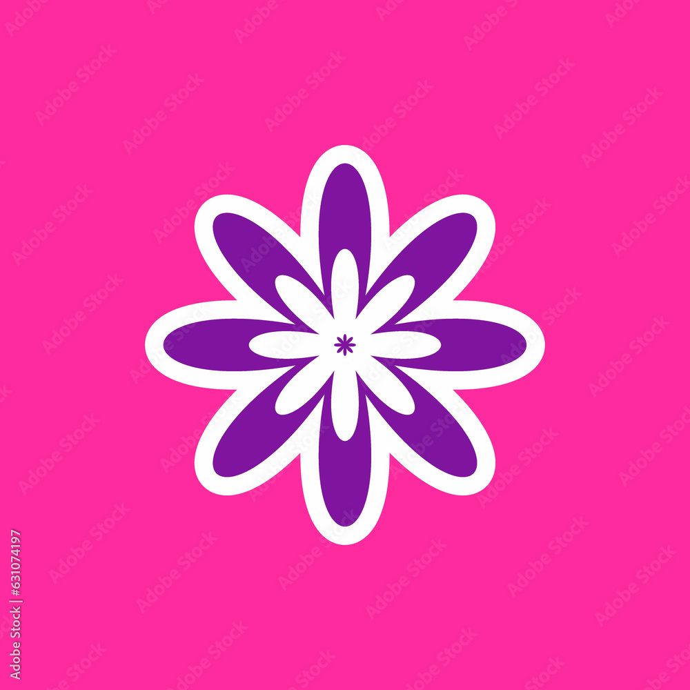 modern playful Y2K flower. Hippie trendy flower card modern playful Y2K flower. Hippie trendy flower card