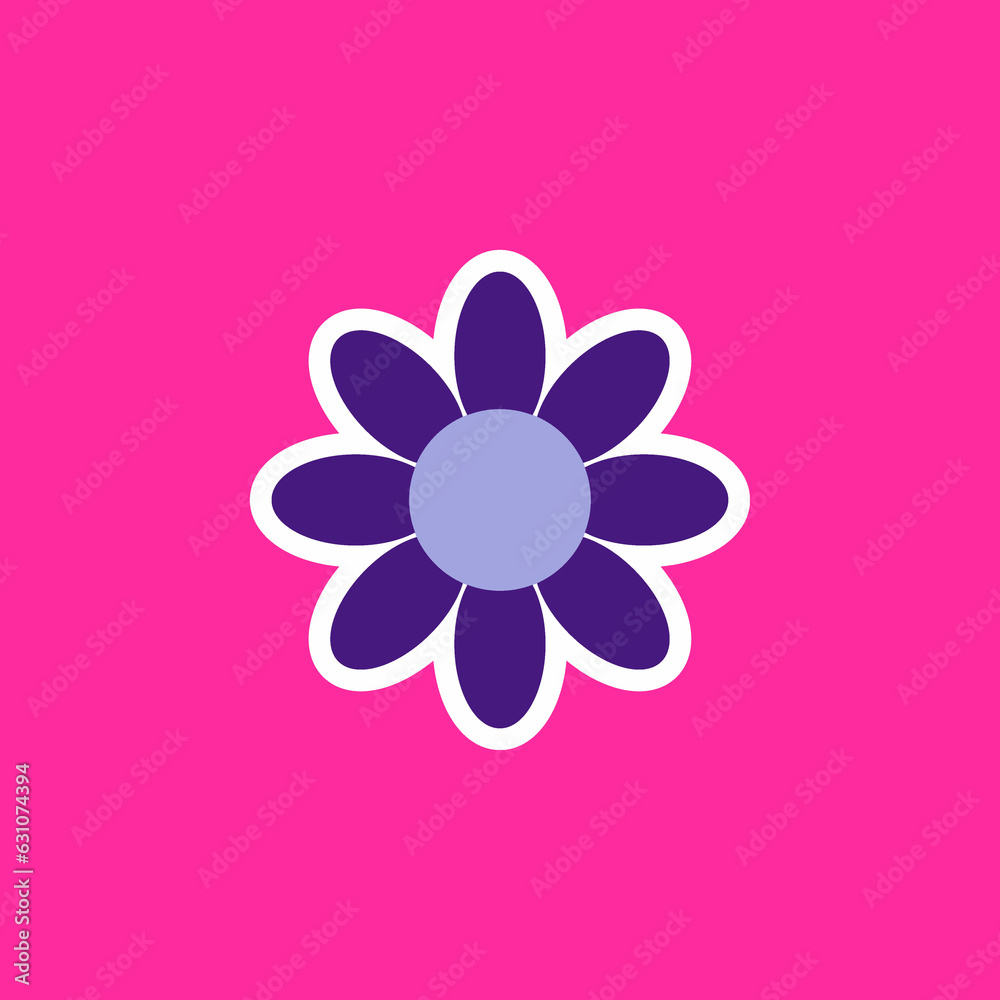 modern playful Y2K flower. Hippie trendy flower card modern playful Y2K flower. Hippie trendy flower card