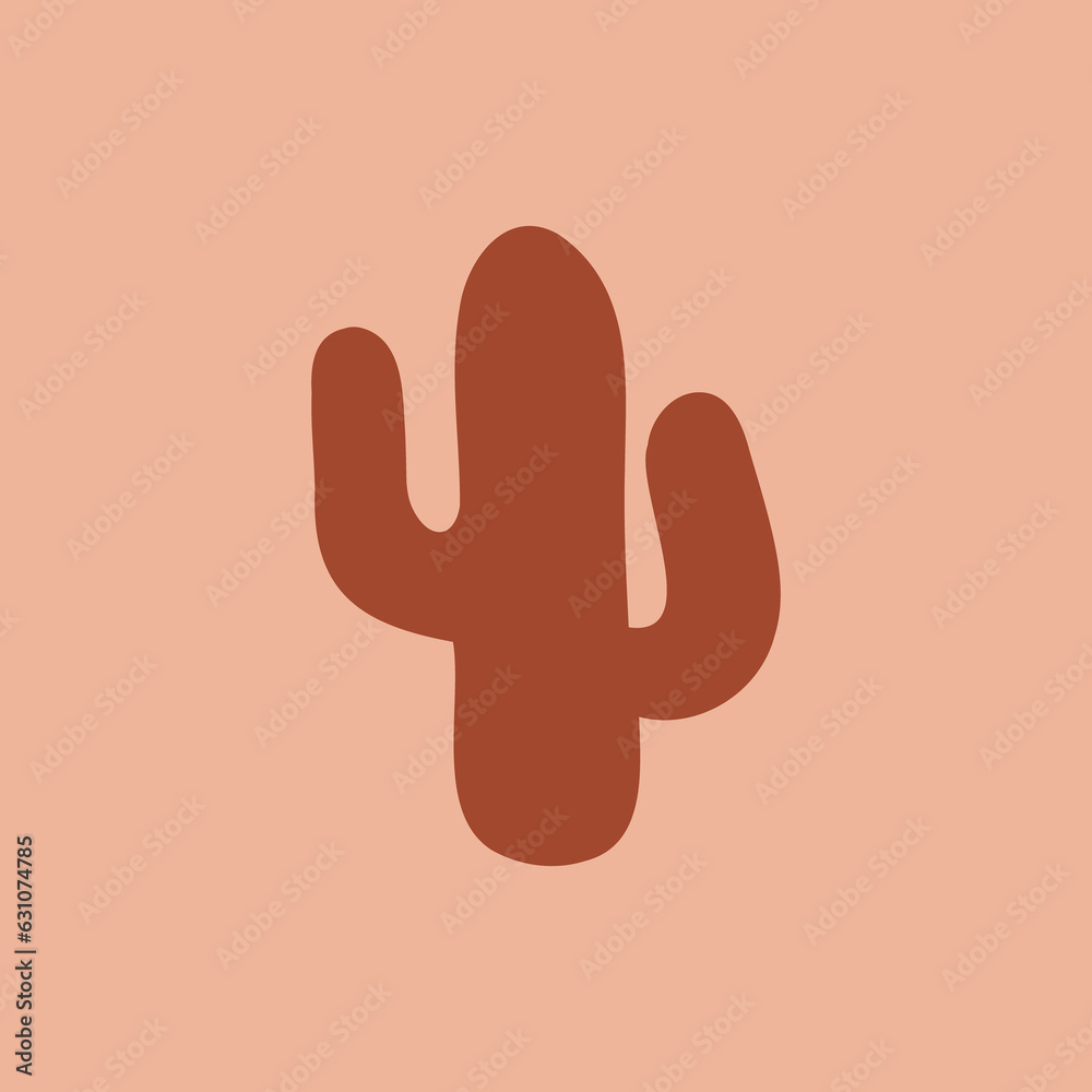 funny cactus in retro boho colors funny cactus in retro boho colors