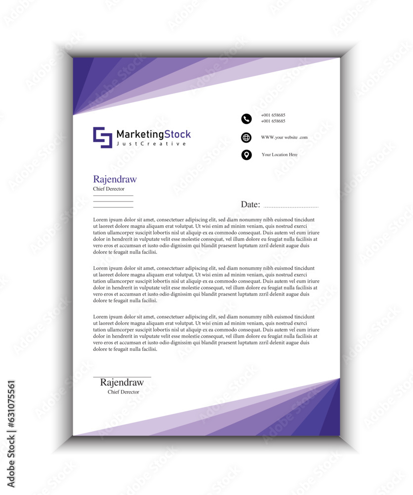 Modern business and corporate letterhead template design