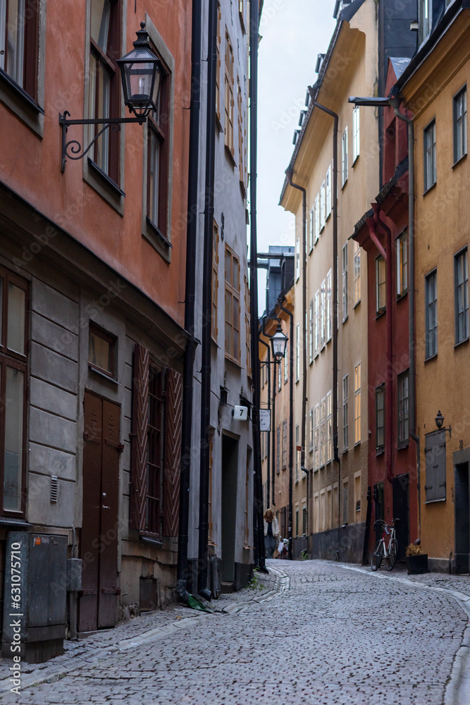 Narrow alley in Gamla Stan in Stockholm