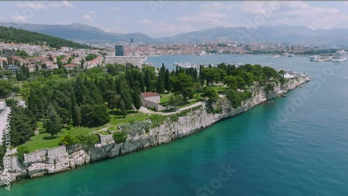 A gentle arcing shot around Sustipan Park on the edges of Split, Croatia on a bright afternoon. photo