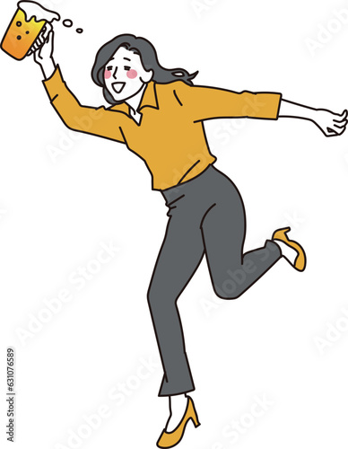 酒を飲んで酔っ払う女性