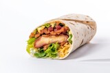 chicken wrap sandwich with bacon, salad