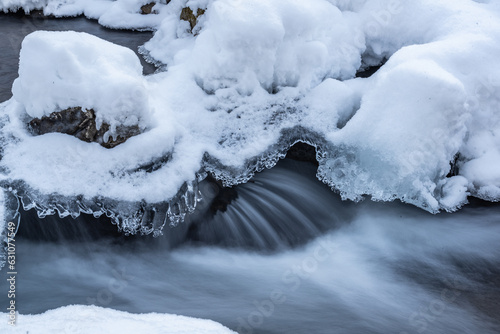 凍る川の流れ