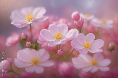 Beautiful Pink Flowers Portrait 
