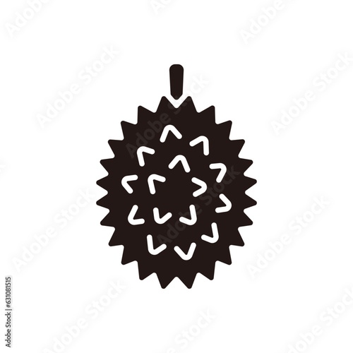 Durian icon.Flat silhouette version.