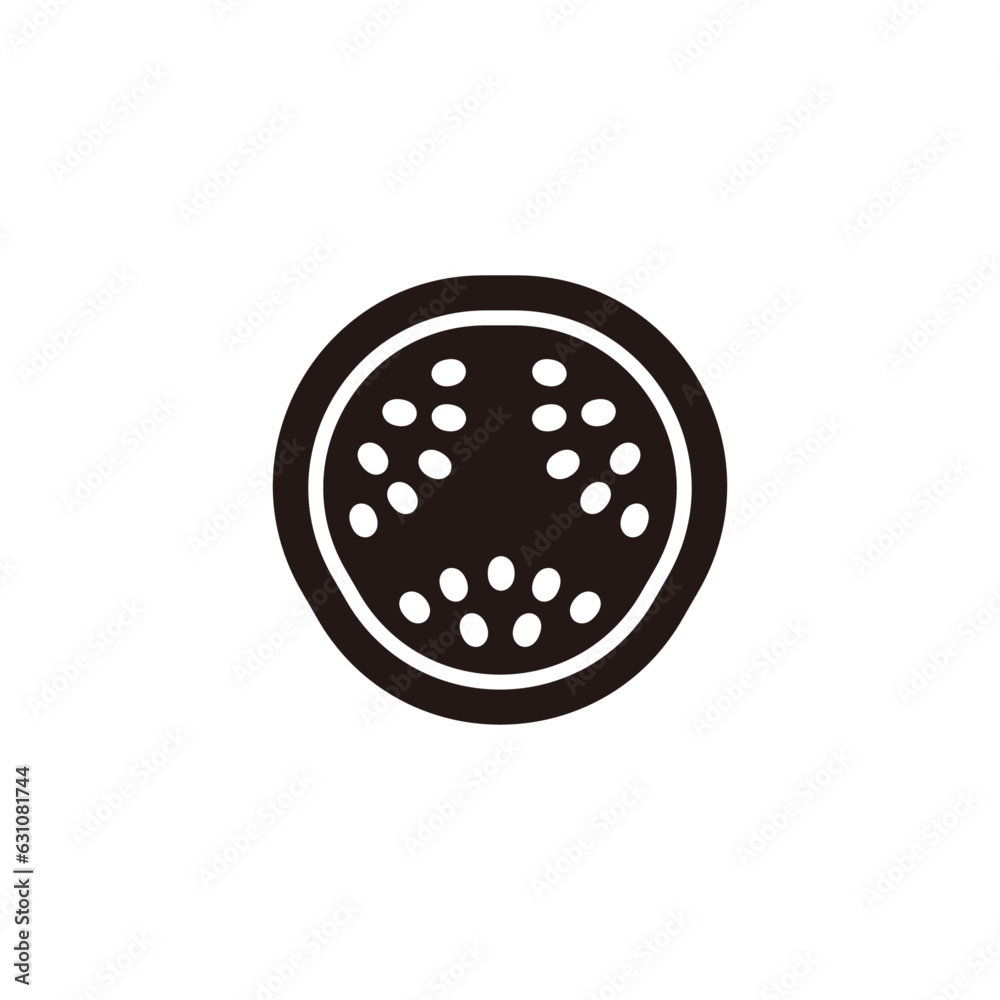 Passion fruit icon.Flat silhouette version. Passion fruit icon.Flat silhouette version.
