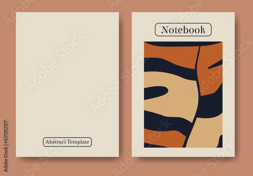 Minimalistic notebook cover illustration. Flourish style decor
