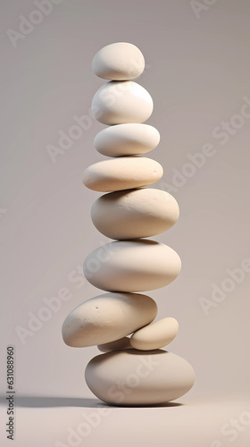 Large white pebbles stacked on top of each other, in the style of monochromatic palette