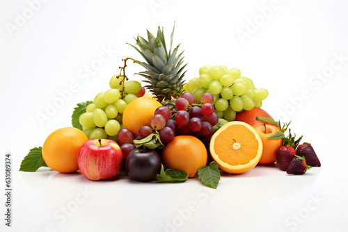 Fruits on a white background