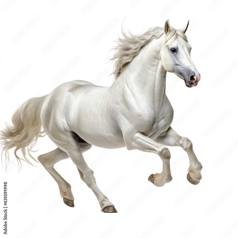 Weißes Pferd Isoliert Generative AI