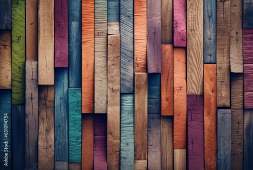 vintage colorful wood texture background. generative ai