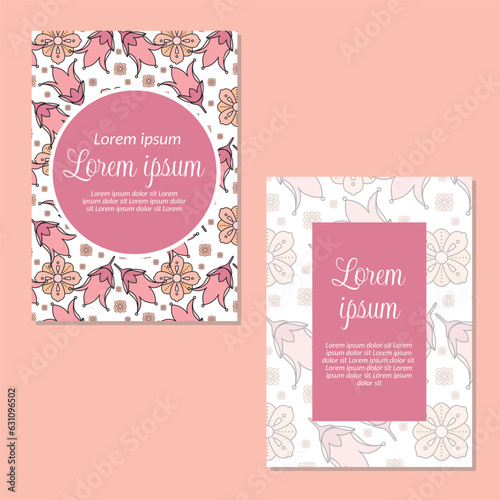 Wedding invitation card template. floral seamless pattern background save the date, invitation, greeting card, vector illustration. able to resize.