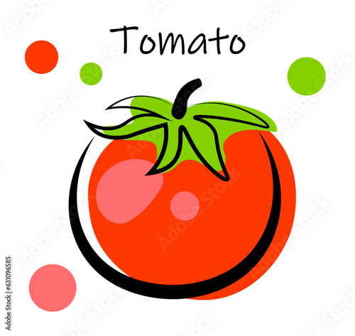 Doodle style tomato isolated on white background.