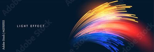 Motion striped light effect with fluid color. Abstract shining wave background. Magic screen design
