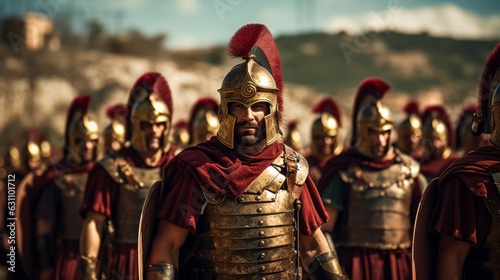  Illustration of ancient roman soldiers marching in formation