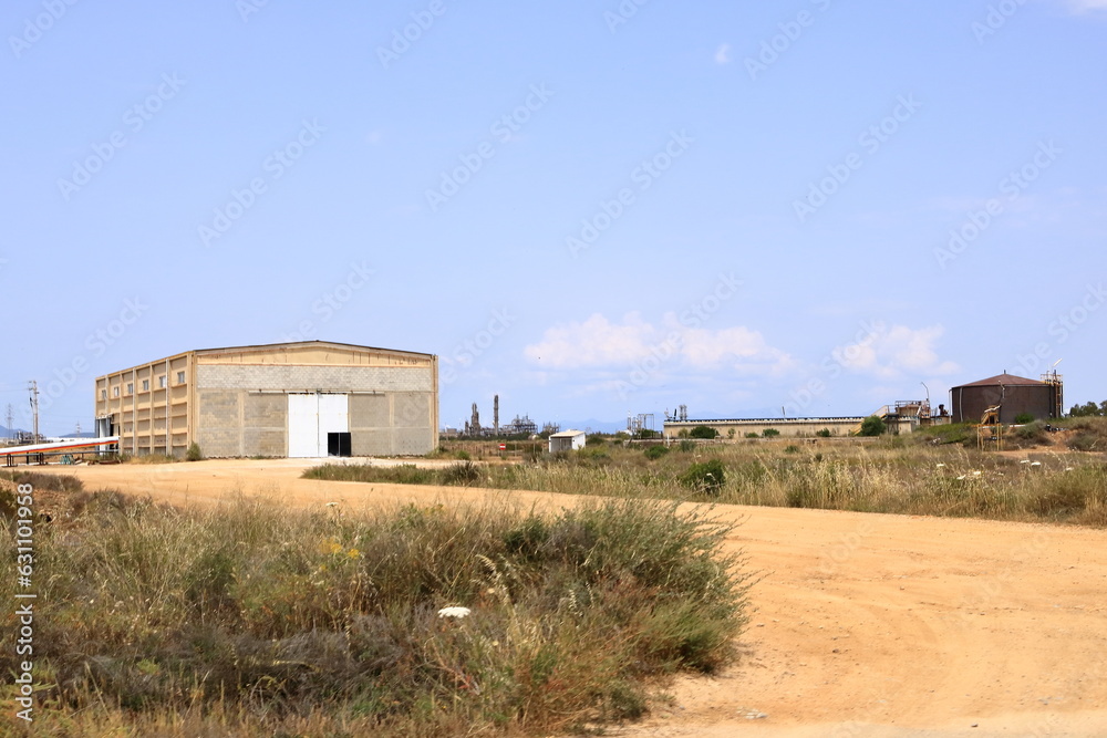 Cagliari: overview of saline in the Molentargius Regional Park - Idrovora of Rollo - Sardinia, Italy Cagliari: overview of saline in the Molentargius Regional Park - Idrovora of Rollo - Sardinia, Italy