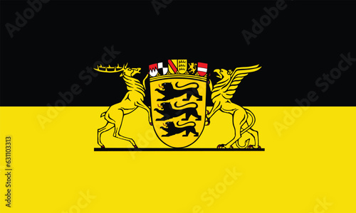 Great Coat of arms Baden Wurttemberg flag vector illustration isolated, Germany. Province in Germany.