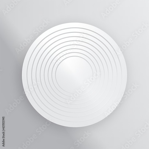 Minimal white grey elegant circles. Abstract circular illustration with diagonal stripes. Linear radial gradient smooth soft shadow. Blank luxury business cover for hi-tech technology, Generative AI