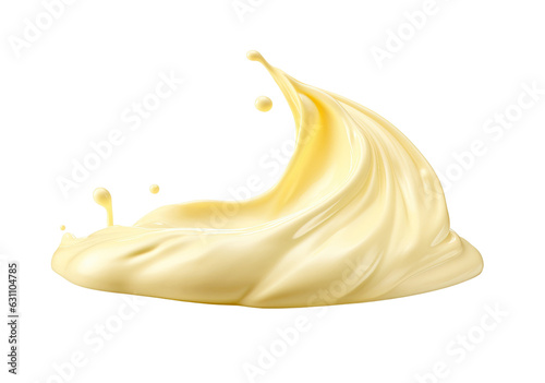 Mayonnaise drop isolated on transparent background. PNG file, cut out photo