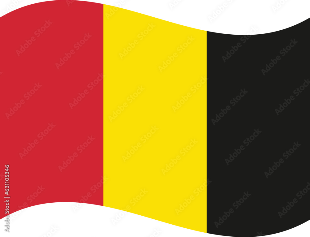 Fototapeta premium Wavy Belgium flag vector isolated on white background