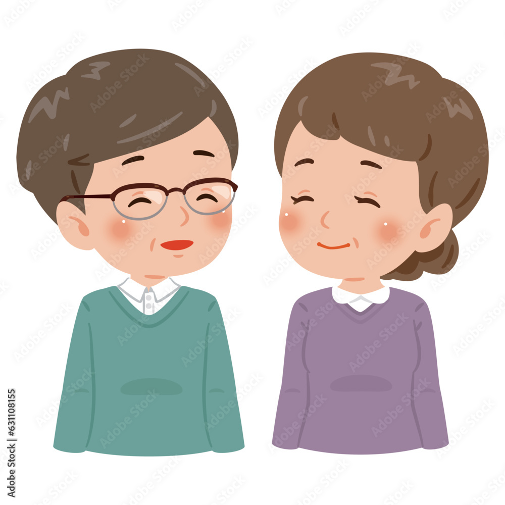 笑顔の中高年の男女