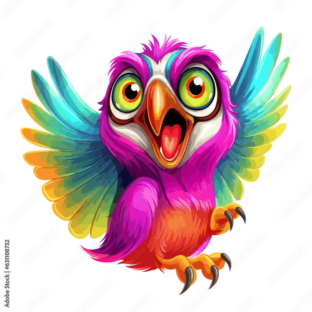 Fototapeta premium Funny owl in vector pop art style. Template for t-shirt