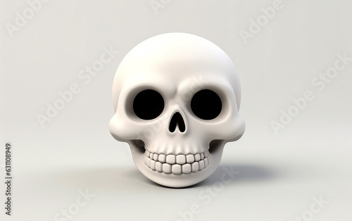 3d rendering skull halloween character design