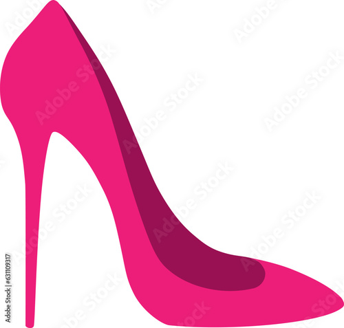 Pink high heel shoes isolated in white background