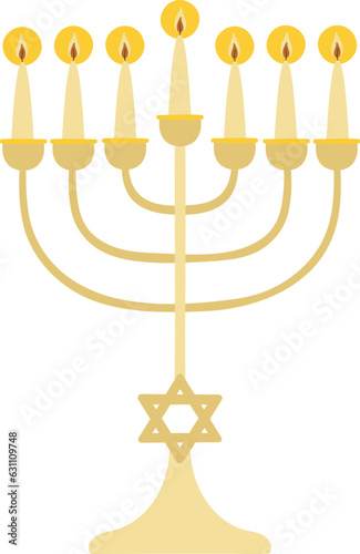 Golden Menorah with candles
