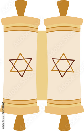 Torah scroll with golden Star of David