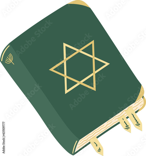 Jewish Torah book with golden Star of David